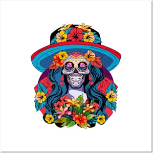 Catrina skull Posters and Art